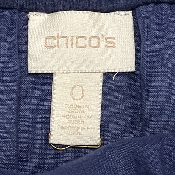 Chicos Skirt Womens 0 S Blue Ombre Linen Maxi Fringe Beachy Boho Hippie Festival - Picture 6 of 8